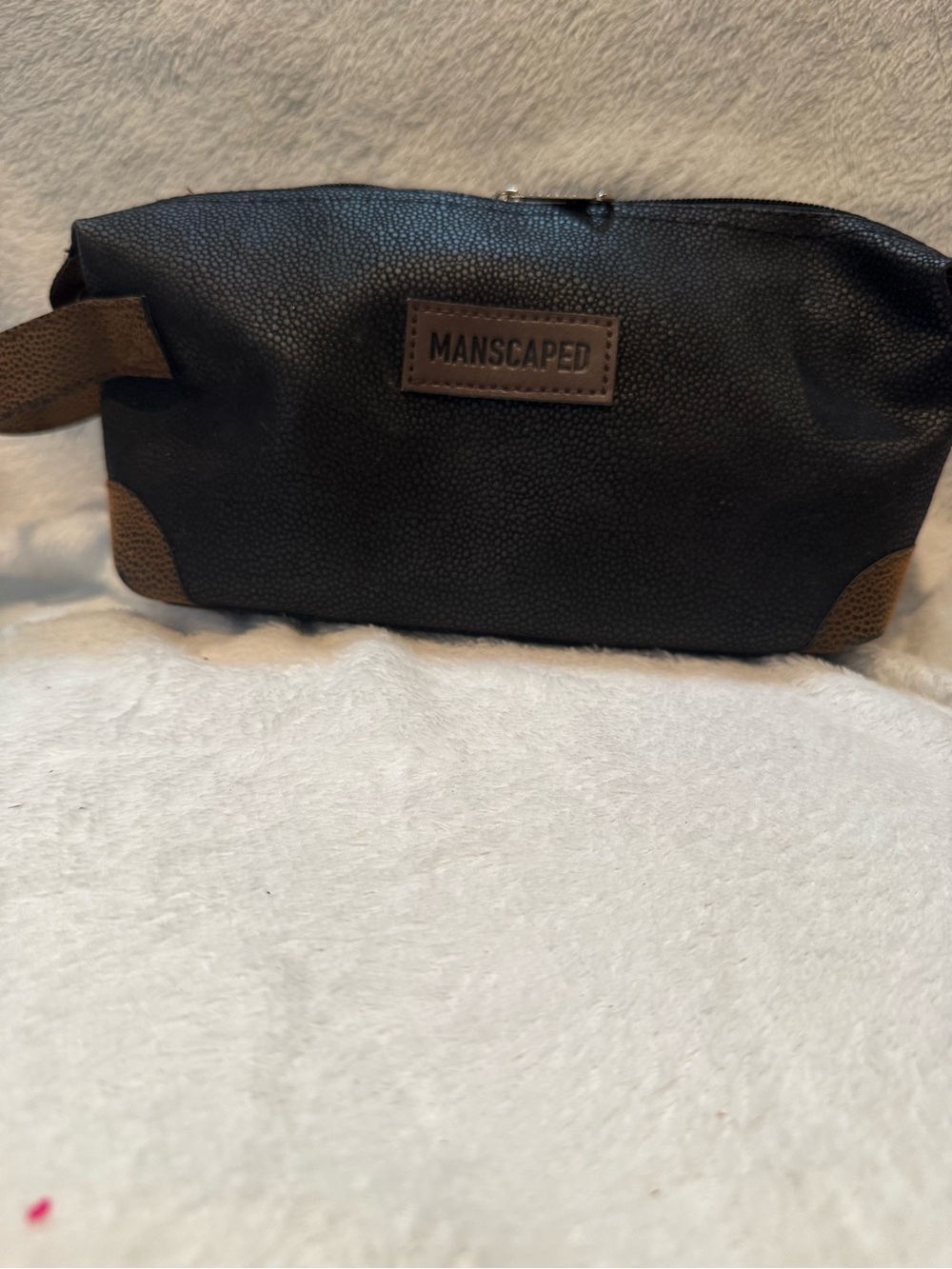 Manscaped Black & Brown Vegan Leather-Accent Toiletry Bag